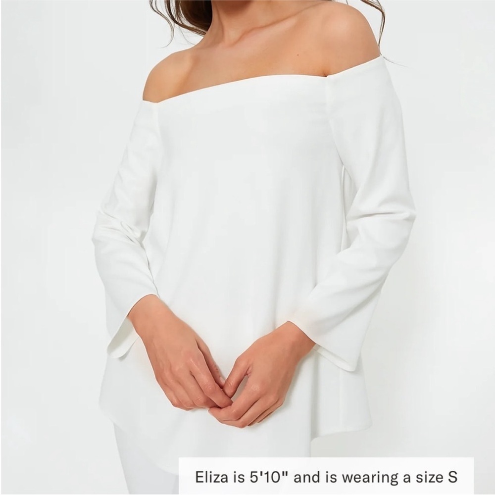 Tuckernuck Miranda Off Shoulder 3/4 Length Top White NWOT XS - Picture 13 of 13